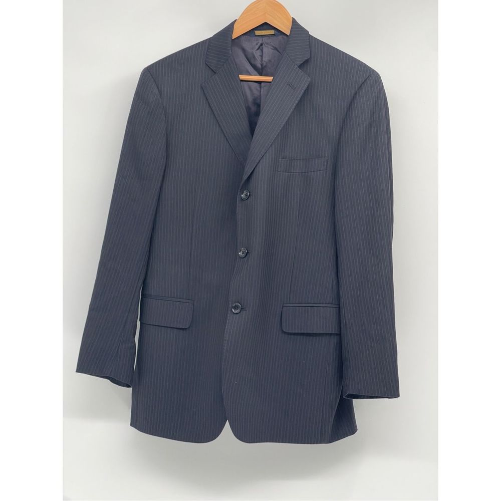 Brooks Brothers Loro Piana Regent Blazer Suit Jacket Men 41 Stripe Blue